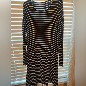 Maurice’s black and white striped long sleeve midi dress